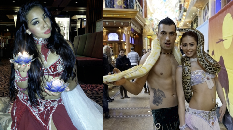 Buikdanseressen met slangen