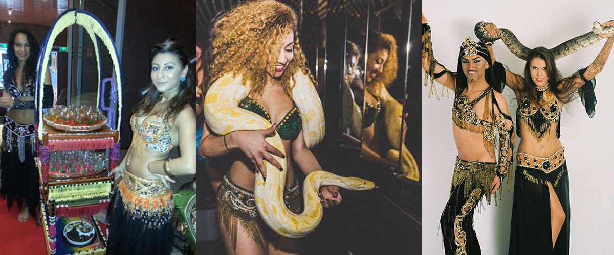 Albino slang met slangenbezweerder