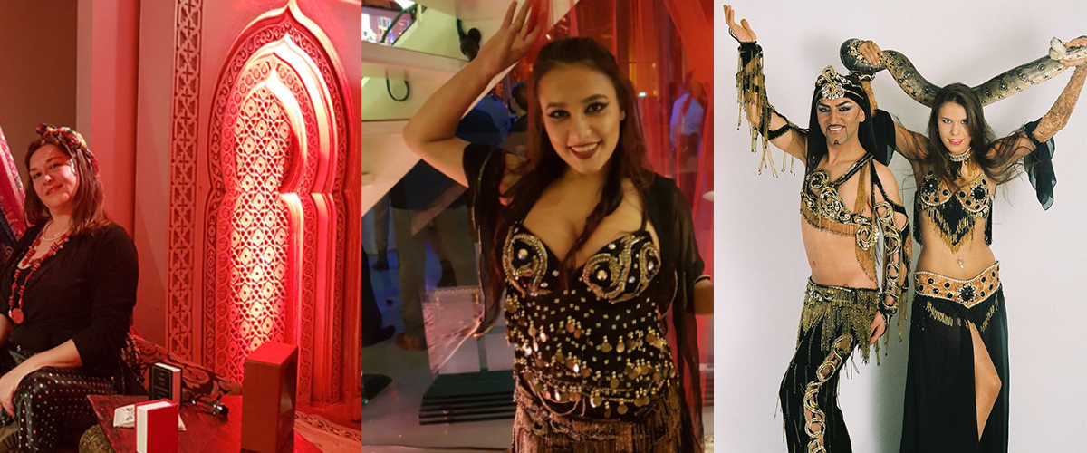 Slangenbezweerder dansers en danseressen